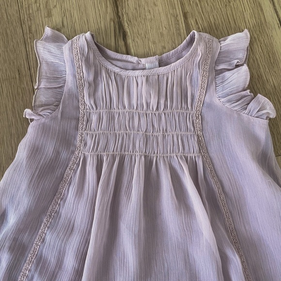 Gap chiffon rose dress lined 6-12 months - Picture 3 of 5